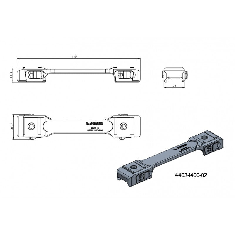 30mm scope rings | one-piece picatinny base with QD levers