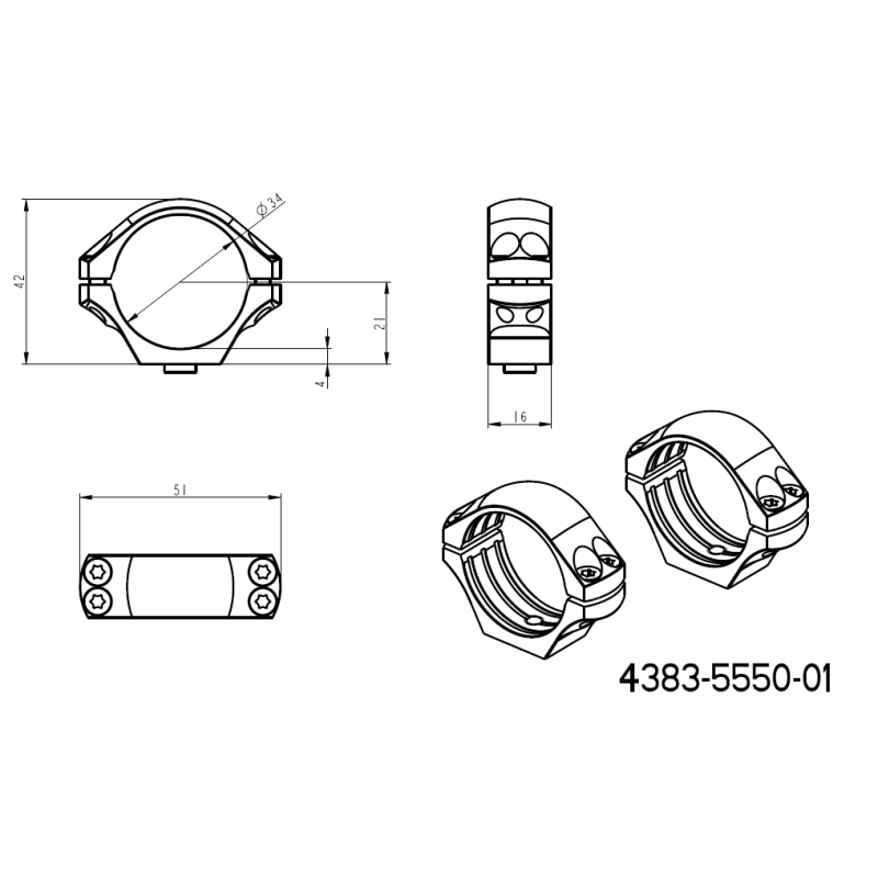 34mm scope rings | long Picatinny QD Ergo base